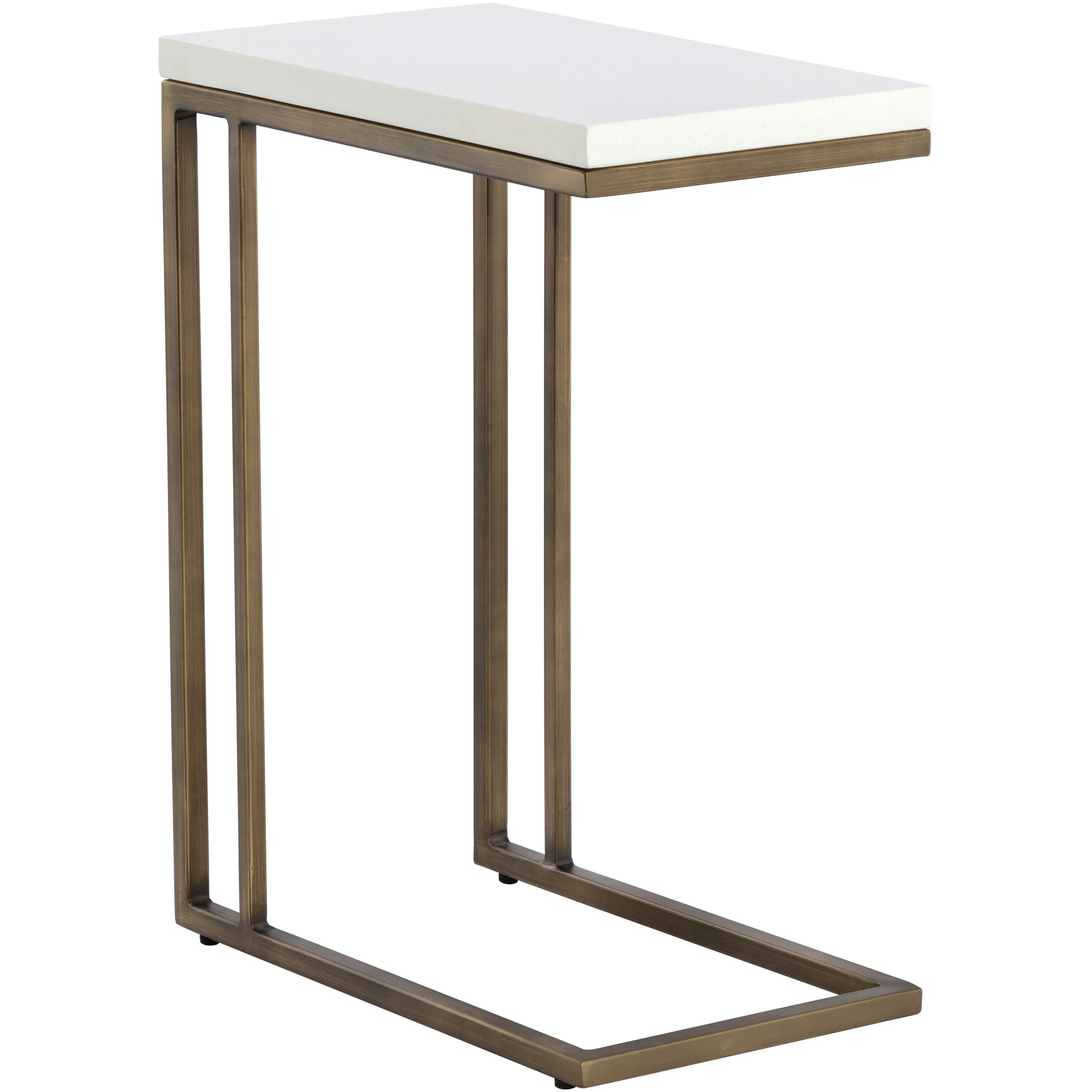 Sawyer 26 X 19.75 inch Antique Brass / White Outdoor End Table